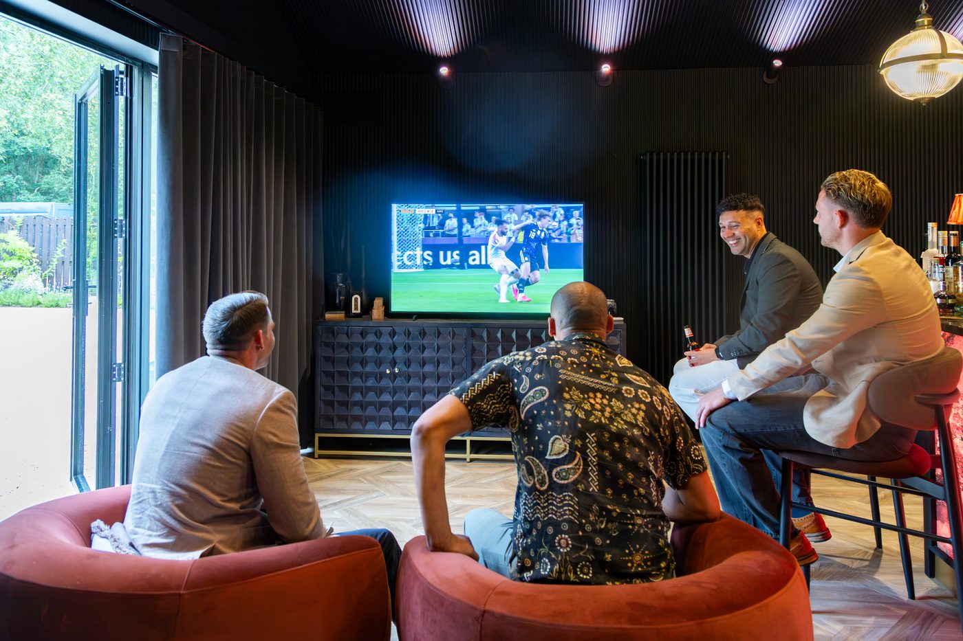 The big match on the bar's big screen at Warren House