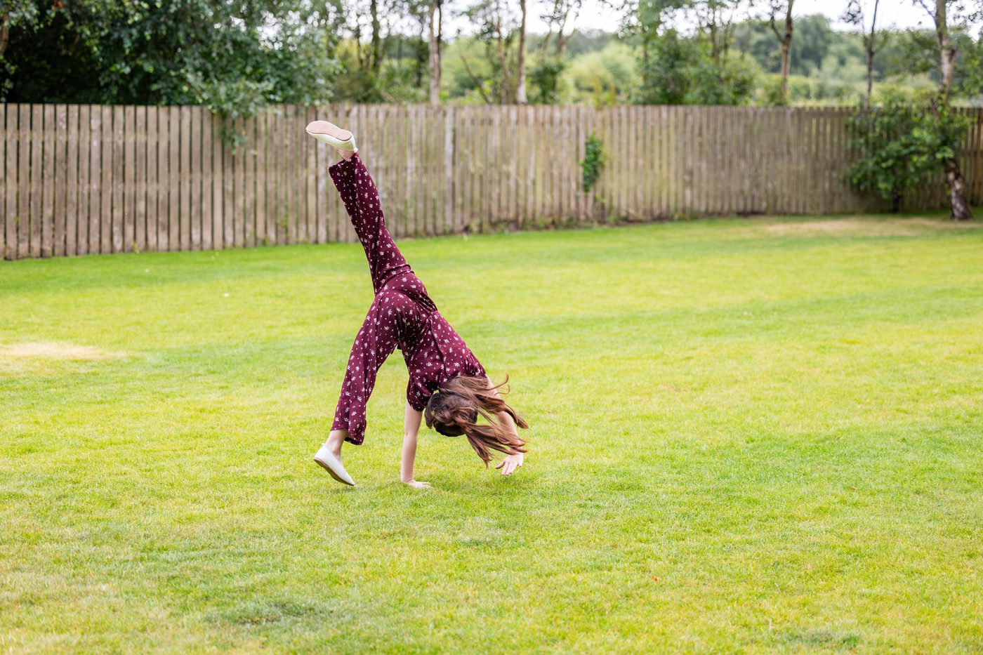 A cartwheel on the big lawn at Warren House