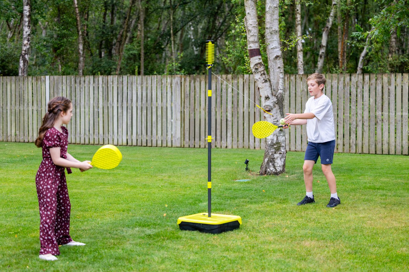 Swingball on the lawn at Warren House