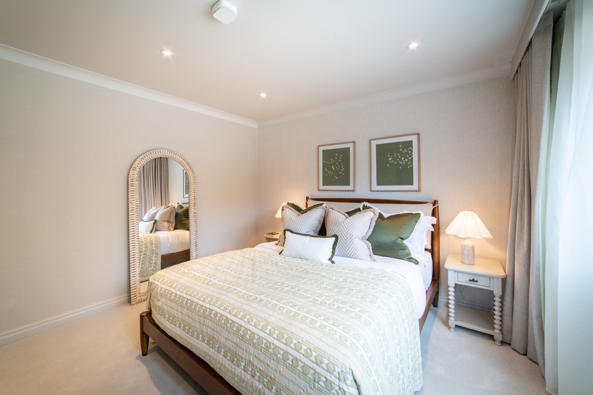 A luxury bedroom at Warren House with its own smart TV